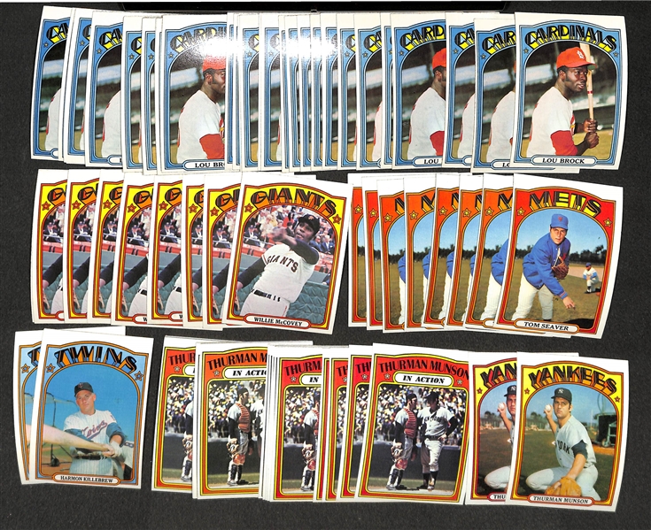 HUGE 1972 Topps High-Grade Baseball Card Lot - Over 7000+ Assorted Cards!  Many Pack-Fresh Cards! Includes 1000+ High Numbers!