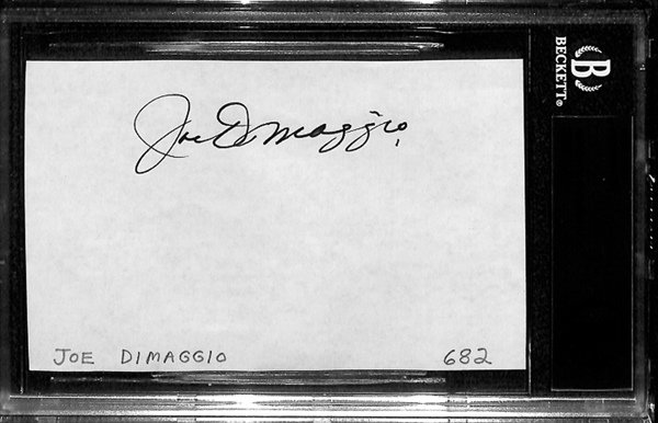 Joe DiMaggio Signed Index Card - Beckett Authentic