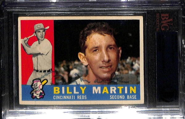 Lot Of 3 Billy Martin & Don Drysdale Signed Vintage Baseball Cards - Beckett Authentic
