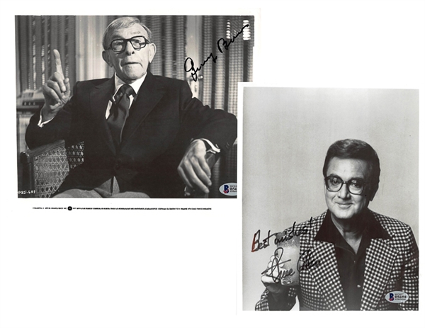 George Burns & Steve Allen Autographed 8x10 Photos - Beckett COAs
