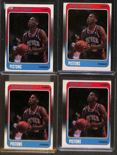 Lot Of 100 1980's Basketball Stars & Rookie Cards w. Pippen & Ewing
