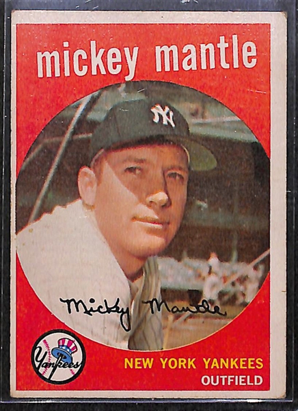 1959 Topps #10 Mickey Mantle Card