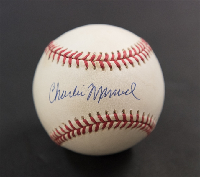 Ryne Sandberg & Charlie Manuel Signed Baseballs - JSA