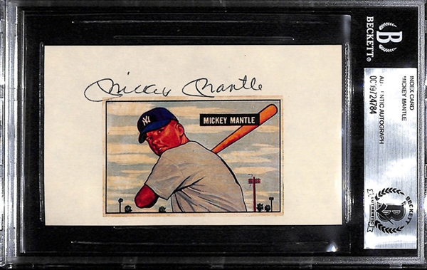 Mickey Mantle Autographed Index Card - Beckett Authentic