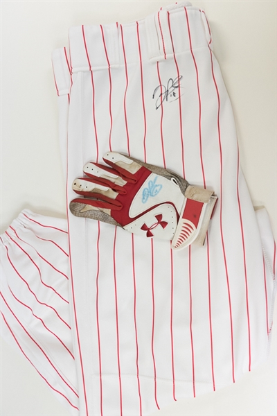 Phillies Darin Ruf Game Worn Pants & Game Used Batting Glove