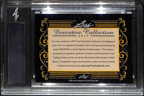 2017 Leaf Executive Collection Masterpiece 1/1 Johnny Unitas & Jim Parker Cut Autograph Card (Both NFL HOFers and Former Baltimore Colts)