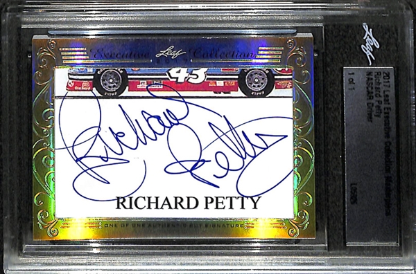 2017 Leaf Executive Collection Masterpiece 1/1 Richard Petty Cut Autograph Card