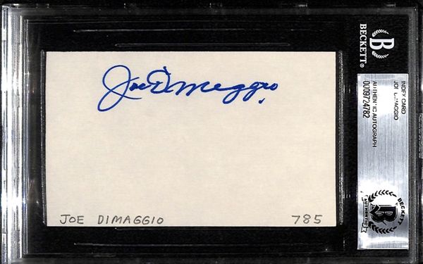 Joe DiMaggio Autographed Index Card - Beckett Authentic