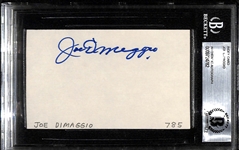 Joe DiMaggio Autographed Index Card - Beckett Authentic