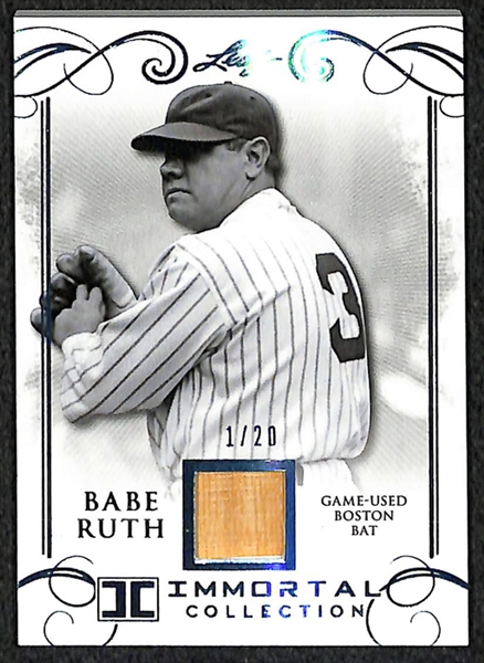 2017 Leaf Babe Ruth Immortal Collection Bat Relic Card 1/20