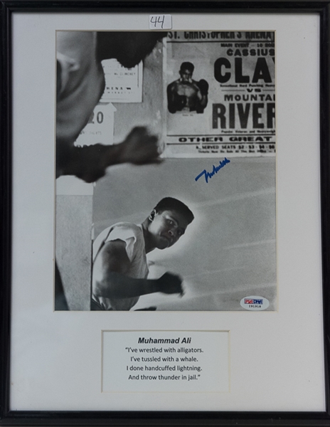 Muhammad Ali Matted/Framed Signed Image (PSA/DNA LOA)