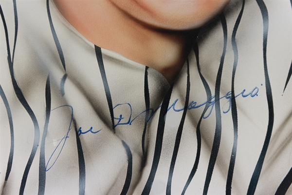 Large 1/1 Original Painting Of Joe DiMaggio Signed By DiMaggio & Famous Sports Artist Karen O'Neil Ganci (JSA LOA)