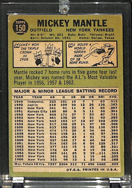 1967 Topps Mickey Mantle #150 (G+-VG)