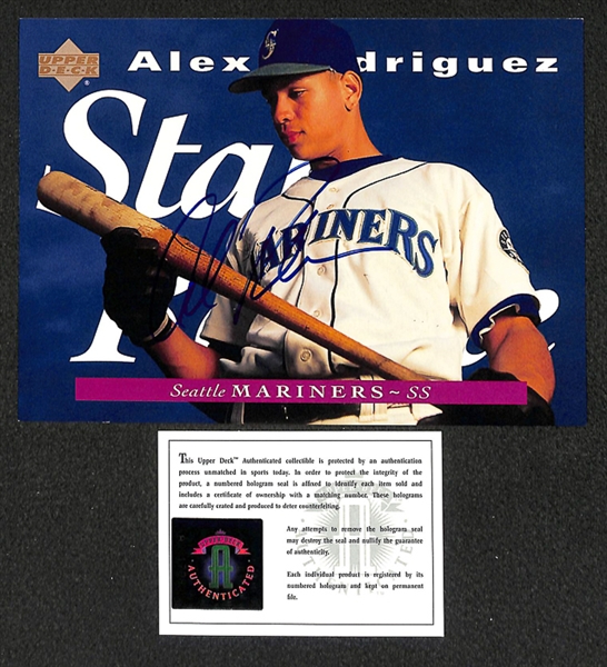 Rare 1995 Alex Rodriguez Signed Upper Deck 5x7 Star Rookie Card (UDA COA)