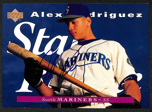 Rare 1995 Alex Rodriguez Signed Upper Deck 5x7 Star Rookie Card (UDA COA)