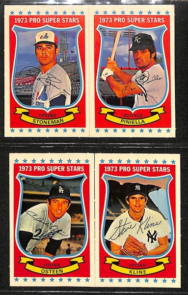 1973 Kellogg's Pro Super Stars Baseball Near Partial Set (38 cards) - many cards still connected!