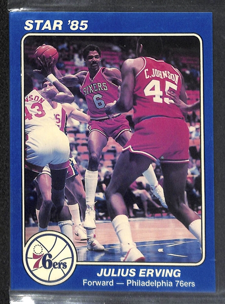 1984-85 Blue and 1985-86 White 76ers 5x7 Team Sealed Sets (w/ Barkley, Erving, Malone)