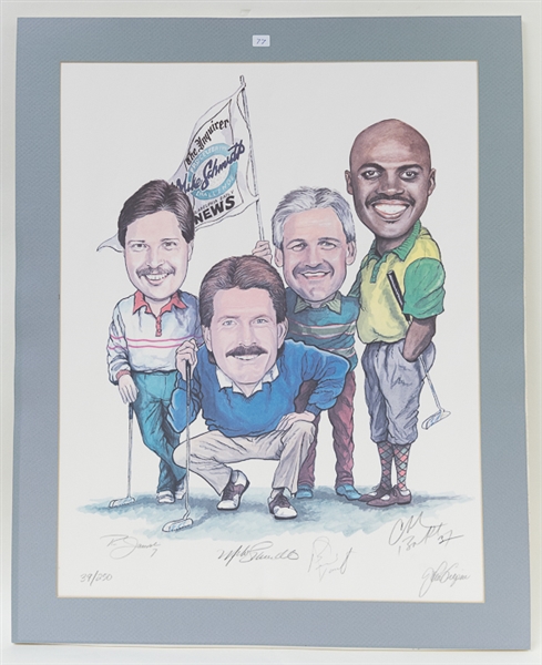 Philadelphia Inquirer Pro Celebrity Mike Schmidt Challenge Lithograph - #39 of 250 - Signed by 4 Philly Greats & the Artist