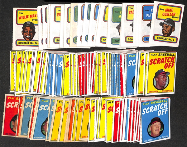 Lot of 7 - 1970 Topps Booklets Set & 1971 Topps Scratch-Offs Sets - Complete with Extras
