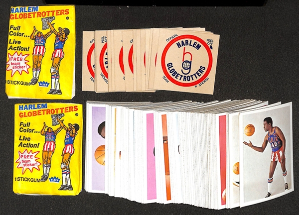 1971 Harlem Globetrotters Complete Set Including Original Box, and Extra Cards & Stickers