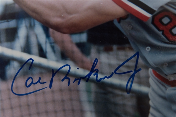 Cal Ripken Jr Signed 8x10 Photo & Paul Blair Signed Baseball