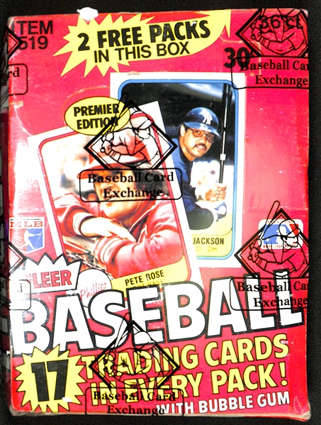 1981 Fleer Baseball  Sealed Wax Box - 36 Packs Plus 2 Bonus Packs - BBCE