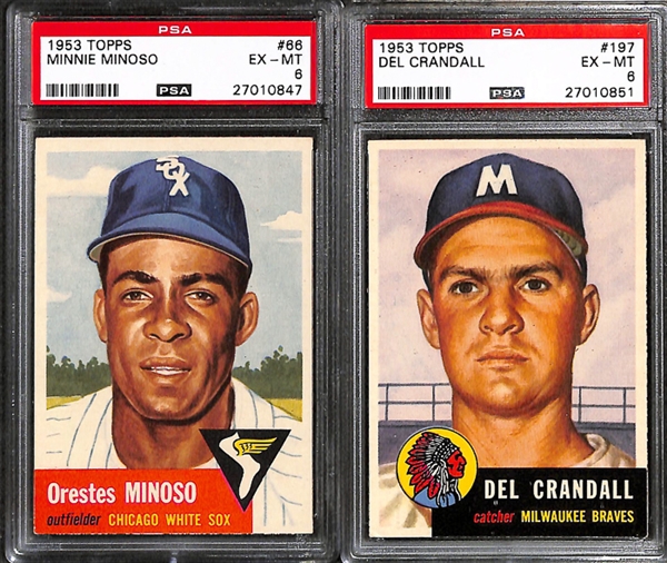 Lot of 9 1953 Topps Baseball Cards w. Minnie Minoso - PSA