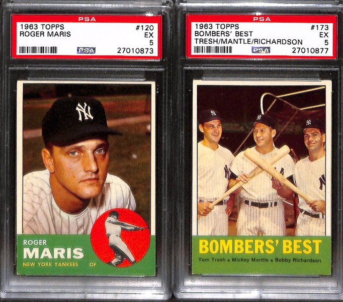 Lot of 8 1960-1964 Topps Baseball Cards w. 1960 Al Kaline All Star - PSA