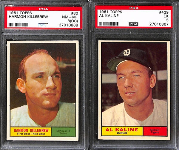 Lot of 5 1961 Topps Baseball Cards w. #344 Sandy Koufax - PSA