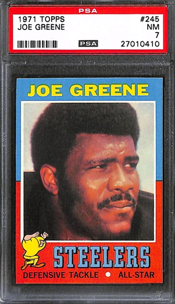 Lot of 5 1971 Topps #245 Joe Greene Rookie Football Cards - PSA 7/6/5