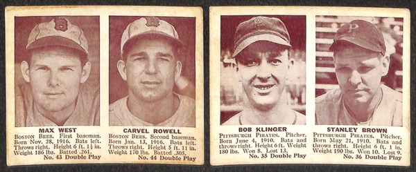 Lot Of 17 1941 Double Play Cards w. Grove/Doerr