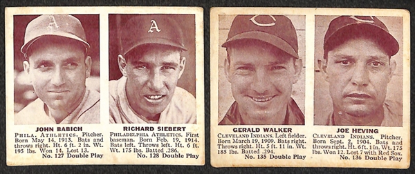 Lot Of 16 Different 1941 Double Play Cards w. Newsom/Greenberg
