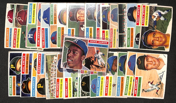 Lot Of 46 1956 Topps Baseball Card w. Hank Aaron