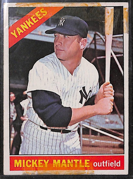 1964 Topps Mickey Mantle & 2 1966 Topps Mickey Mantle Cards