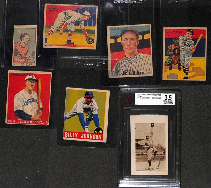 Lot Of 7 Assorted Sports Cards 1923-1948 w. Frisch