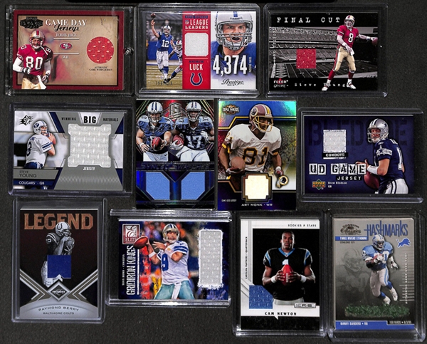 Lot Of 115 Football Relic Cards w. Jerry Rice & Andrew Luck