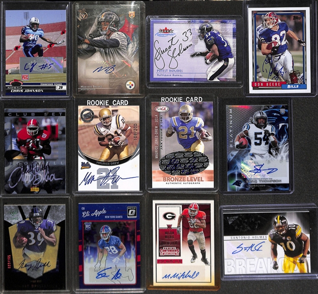 Lot Of 85 Football Autograph Cards w. Bryant & Johnson