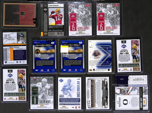 Lot Of 300+ Football Rookie Cards w. Brady/Rodgers/Elliott