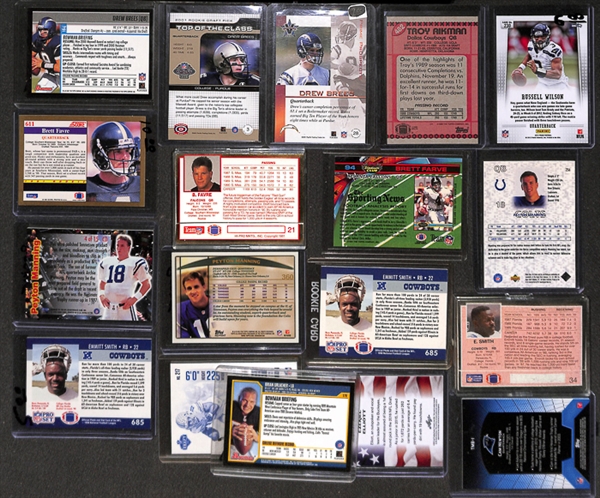 Lot Of 350 Football Rookie Cards W. Brees/Aikman/Elliott