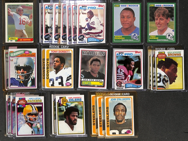Lot Of 250+ Football Rookie Cards 1971-1989 w. Joe Montana