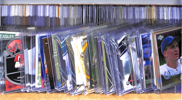 Lot Of 300+ Football Rookie Cards w. Manning/Carr/Bell
