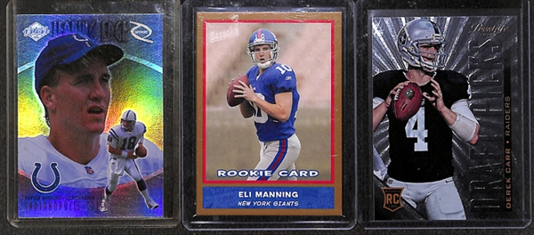 Lot Of 300+ Football Rookie Cards w. Manning/Carr/Bell