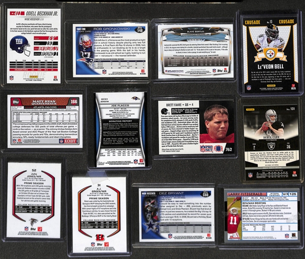 Lot Of 300+ Football Insert & Rookie Cards w. Beckham & Gronkowski