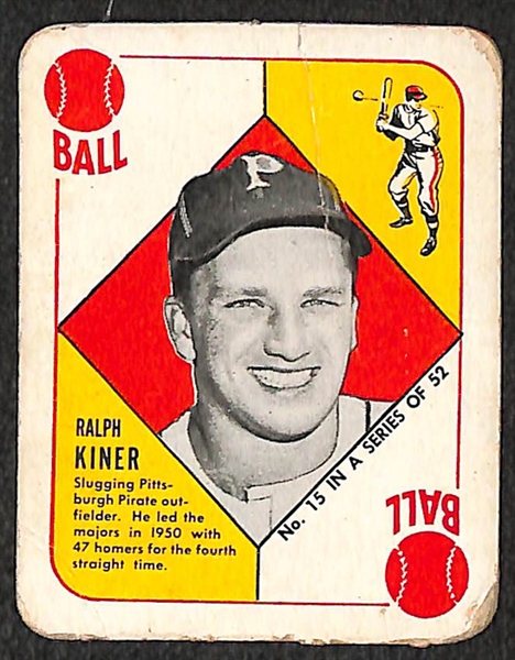 Lot of 16 1951 Topps Red Back Baseball Cards w. Ralph Kiner