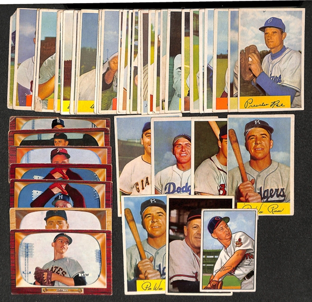 Lot of 52 1952-1955 Bowman Baseball Cards w. Pee Wee Reese (1954)