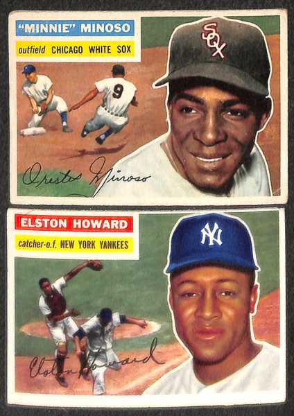 Lot of 77 1956 Topps Baseball Cards w. Duke Snider & Roy Campanella