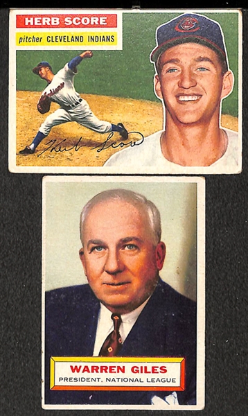 Lot of 77 1956 Topps Baseball Cards w. Duke Snider & Roy Campanella