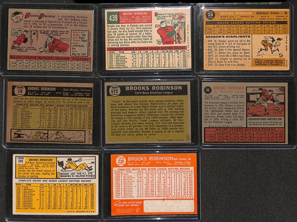 Lot of 8 Topps Brooks Robinson Cards from 1958-1964