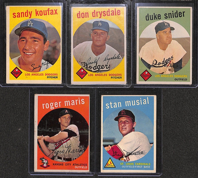 Lot of 18 - 1959 Topps Star Player Cards w. Sandy Koufax
