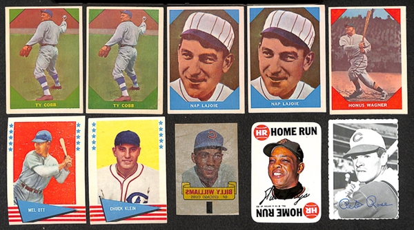 Assortment of Baseball Topps Inserts & Fleer Cards from 1960-1969 w. Cobb